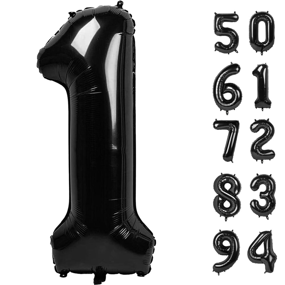 IWERP Black Number 1 Balloon 40inch adds drama to cake table decor