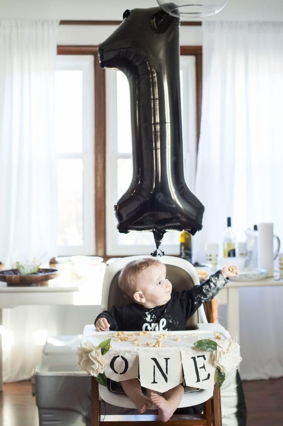 IWERP Black Number 1 Balloon 40inch perfect photo area accent