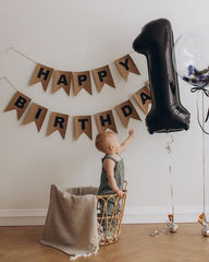 IWERP Black Number 1 Balloon 40inch stage backdrop enhances party visuals