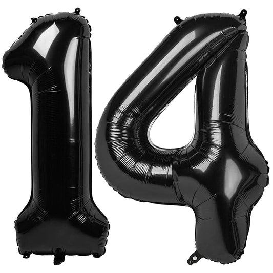 IWERP black number 14 balloon 40 inch creates a dramatic birthday backdrop