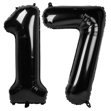 IWERP Black Number 17 balloon 40 inch used as bold centerpiece for photos