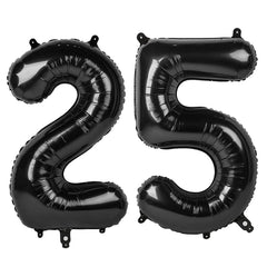IWERP Black Number 25 Balloon 40-inch—eye-catching centerpiece for photoshoots and celebrations.