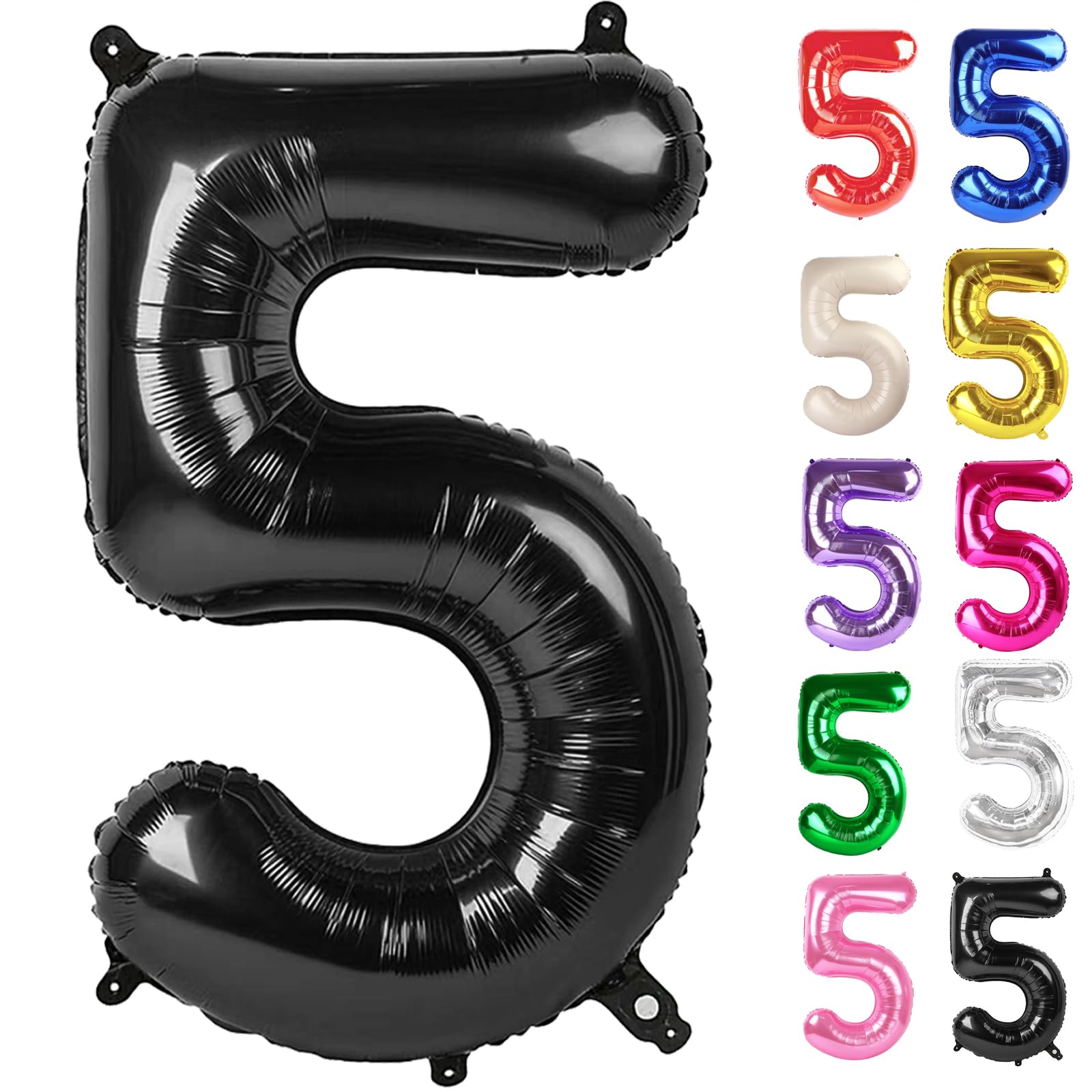 IWERP black number 5 balloon 40-inch at entrance decor for a stylish party backdrop