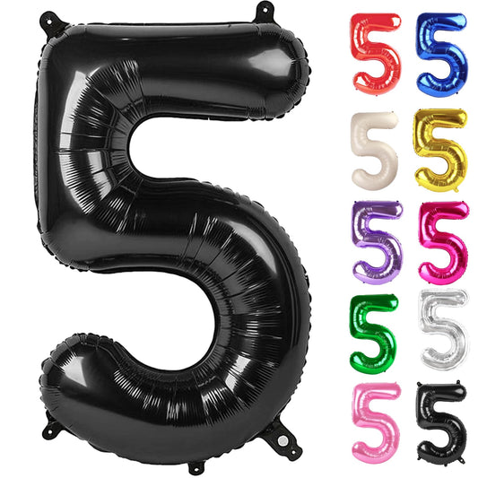 IWERP black number 5 balloon 40-inch at entrance decor for a stylish party backdrop