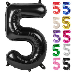 IWERP black number 5 balloon 40-inch at entrance decor for a stylish party backdrop