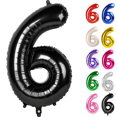 IWERP black number 6 balloon 40 inch as bold centerpiece and photo backdrop.