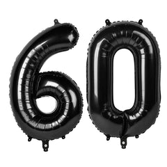 IWERP black number 60 balloon 40-inch closeup for a bold centerpiece.