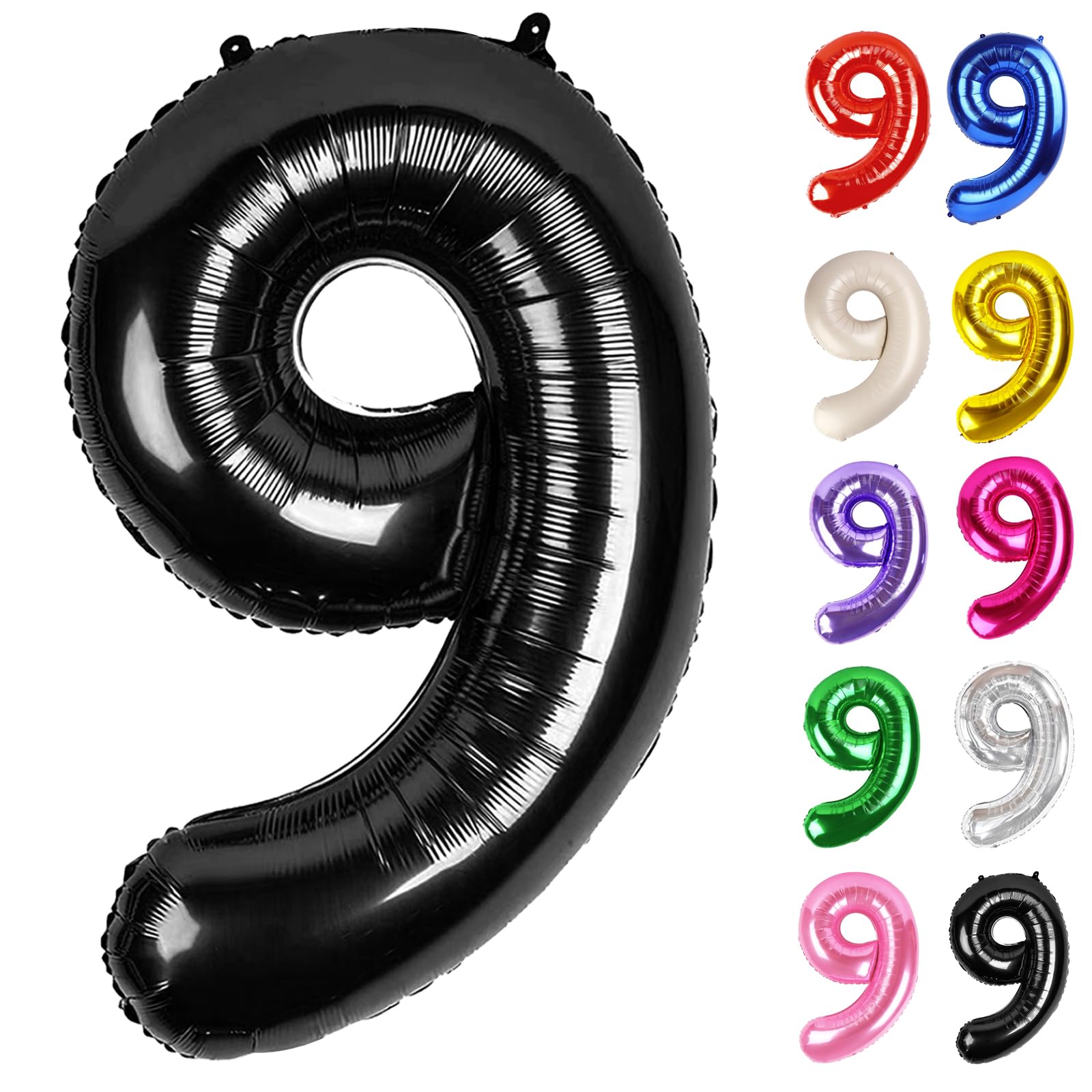 IWERP Black Number 9 balloon 40-inch setup creates a bold party backdrop.