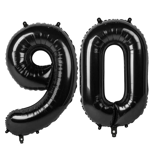 IWERP Black 90-number Balloon 40-inch floats as a photo-worthy birthday centerpiece.