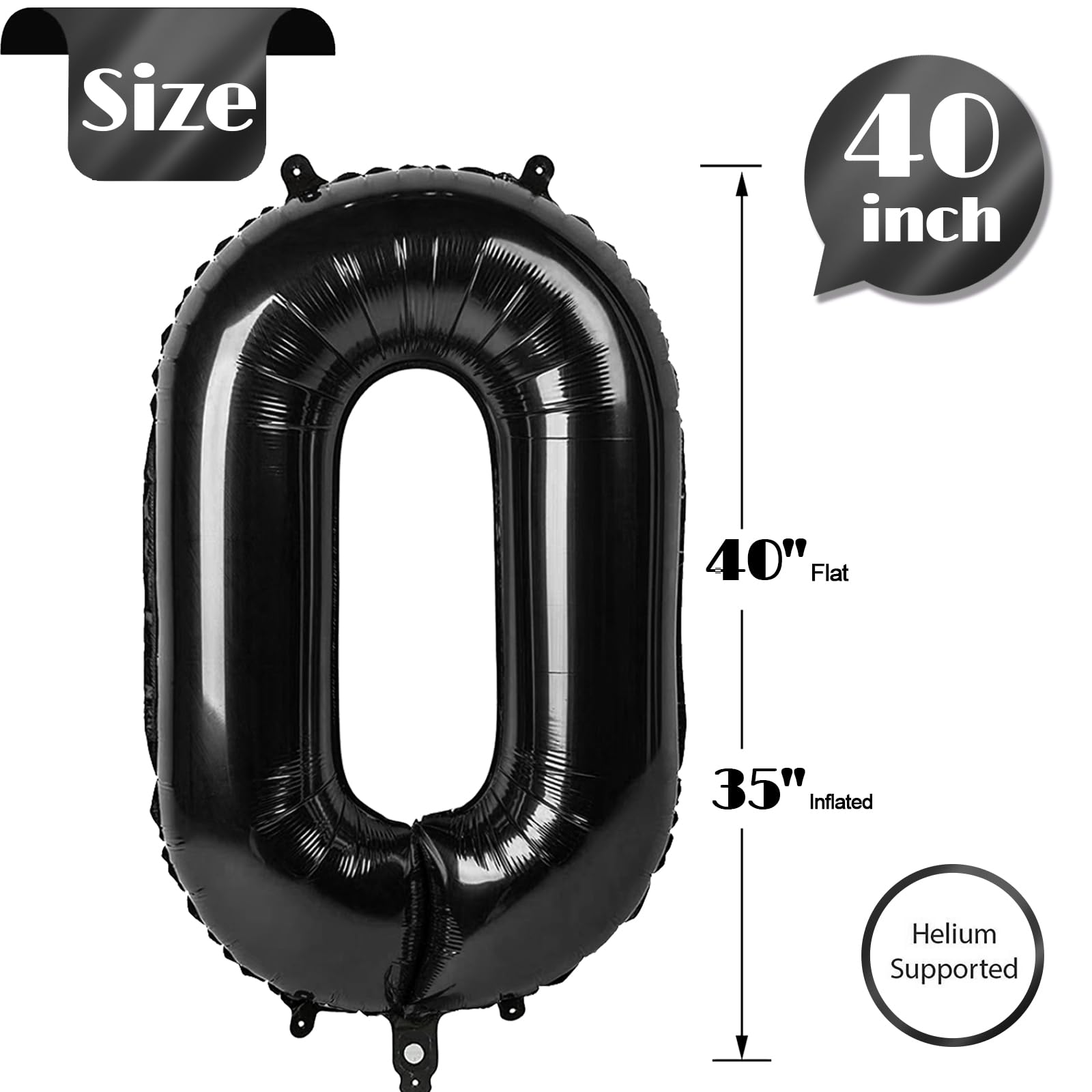 IWERP Black party backdrop balloon numerals for milestone celebrations