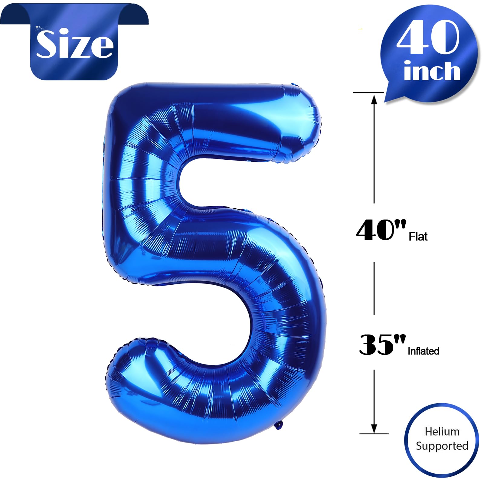 IWERP blue 5th birthday foil balloon as a focal party prop.