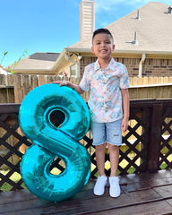 IWERP blue number 9 balloon creates striking focal point for birthday celebrations