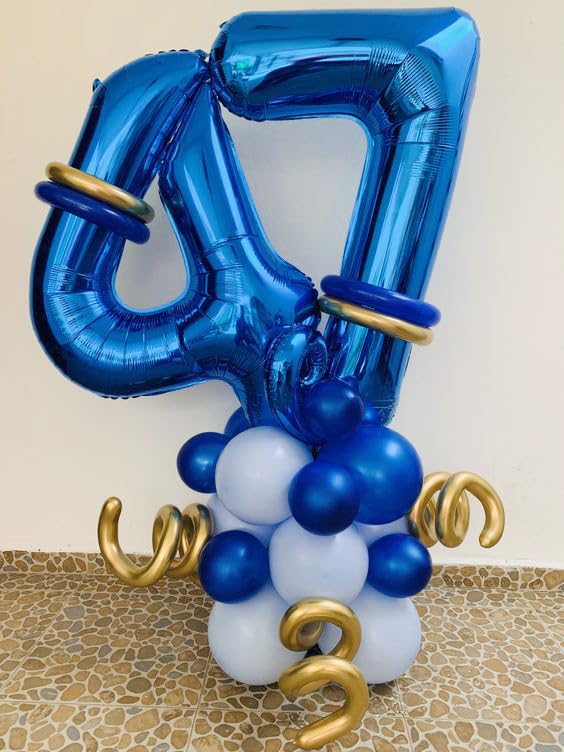 IWERP blue number 4 balloon for striking party photos.