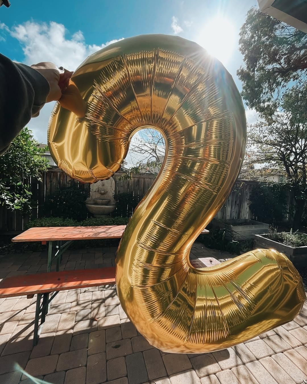 IWERP champagne gold 2-balloon backdrop elevates ambiance with luxury touches.