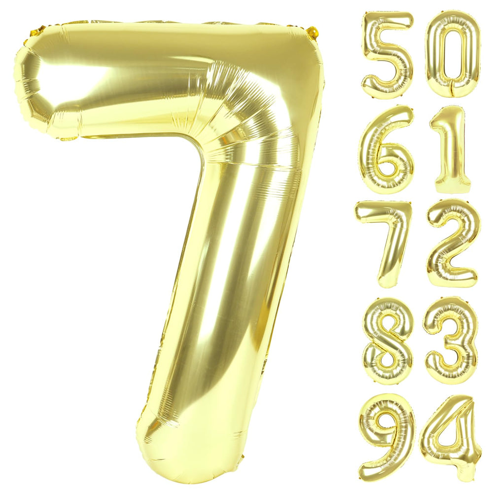 IWERP Champagne Gold 7 Balloon 40-inch full view for bold birthday backdrops