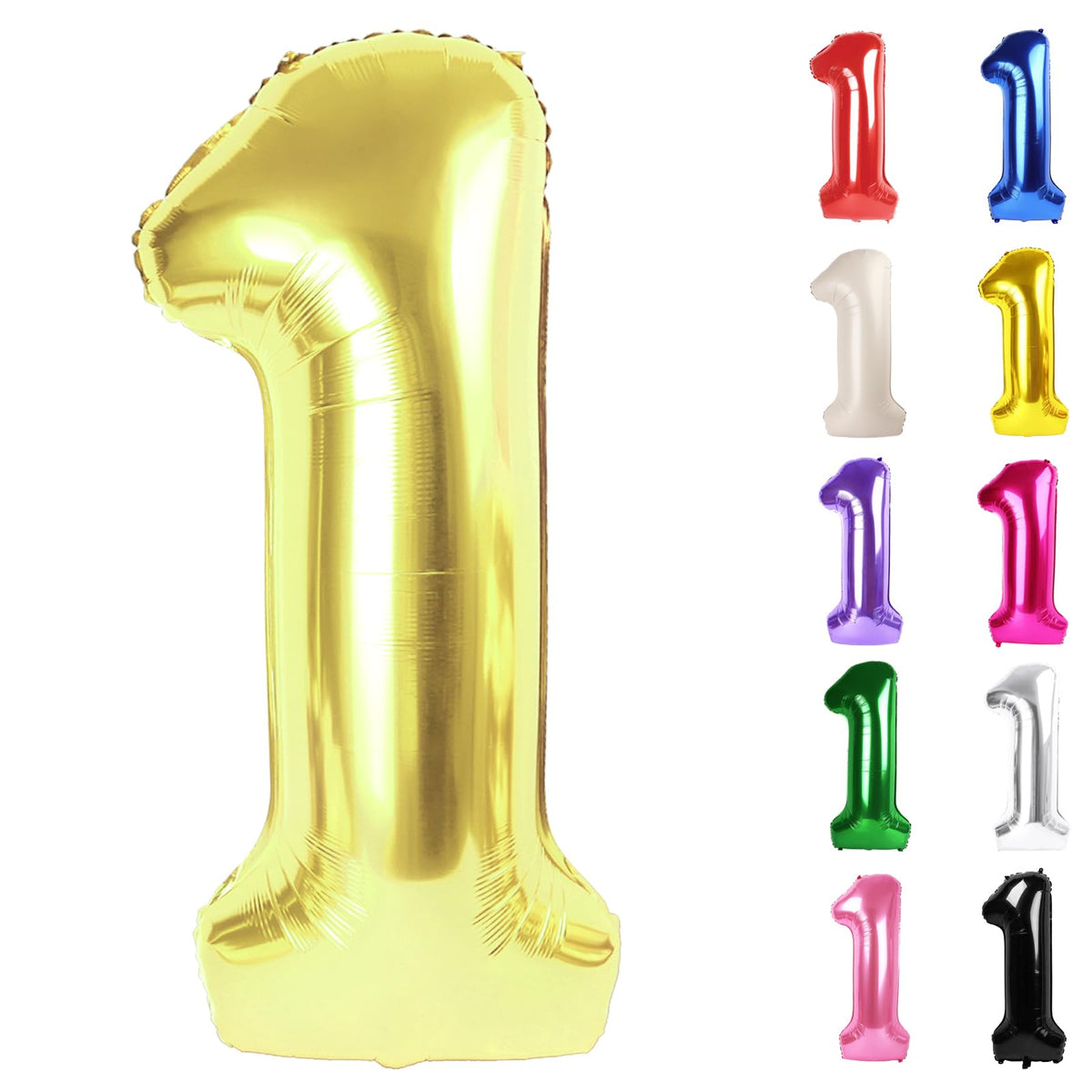 IWERP champagne gold number 1 balloon, 40-inch, ideal as a striking first-birthday centerpiece.