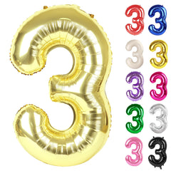 IWERP champagne gold number 3 balloon 40 inch floats for dramatic birthday photos