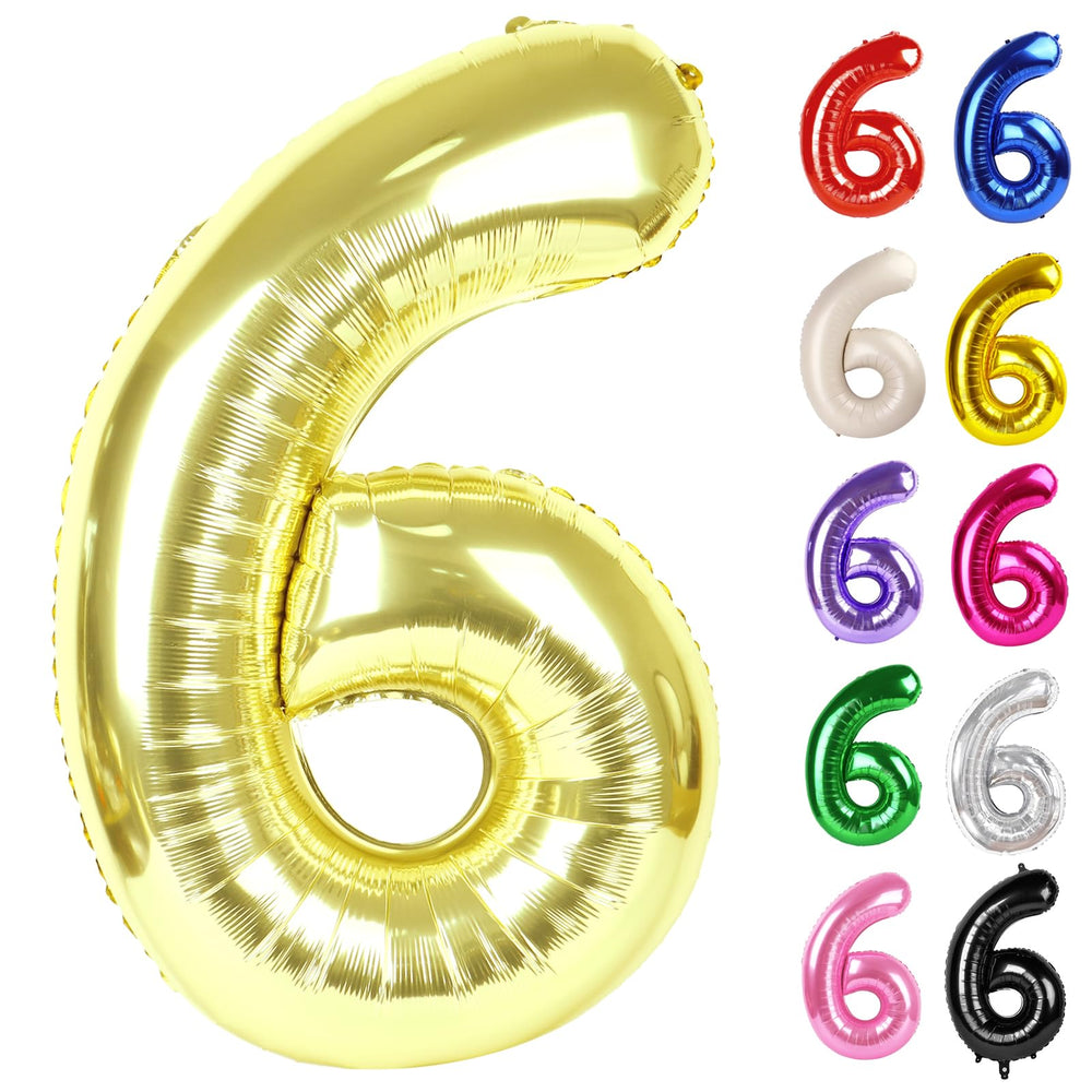 IWERP Champagne Gold Number 6 balloon 40 inch ideal for photo backdrops