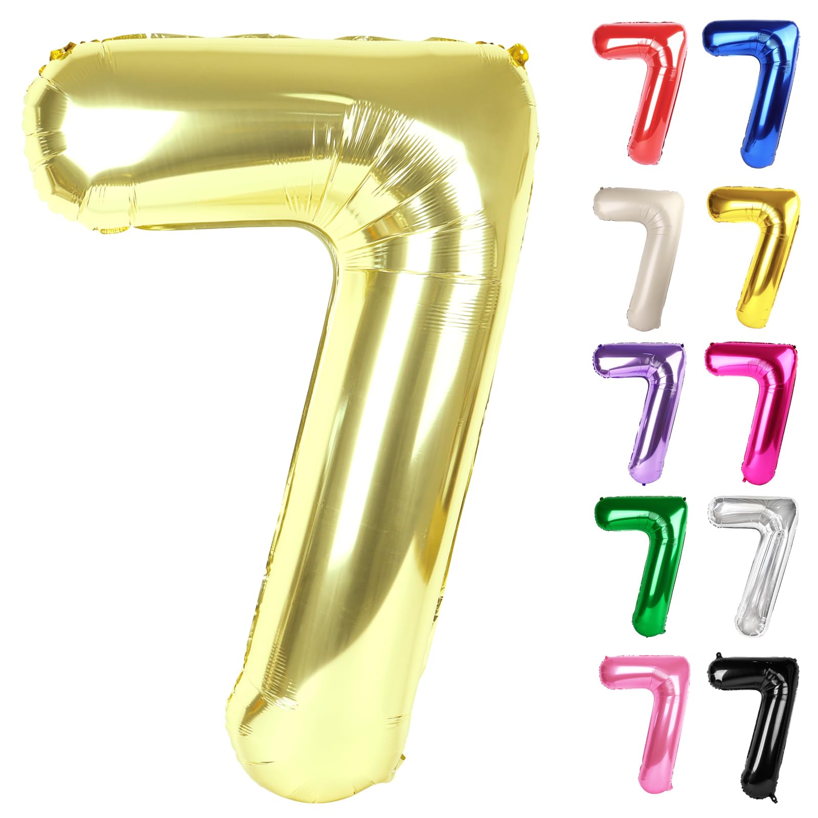 IWERP Champagne Gold Number 7 balloon 40-inch floats, creating a striking centerpiece.
