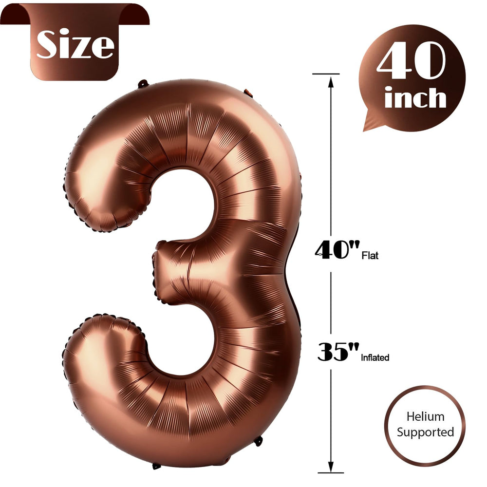 IWERP Coffee Brown 3rd Birthday Party Setup supports cohesive theme decor.