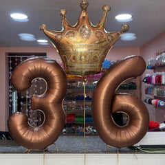 IWERP coffee brown 6th birthday balloon set enhances party decor with seamless color harmony.