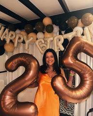 IWERP coffee brown balloons store compactly after use for easy reuse.