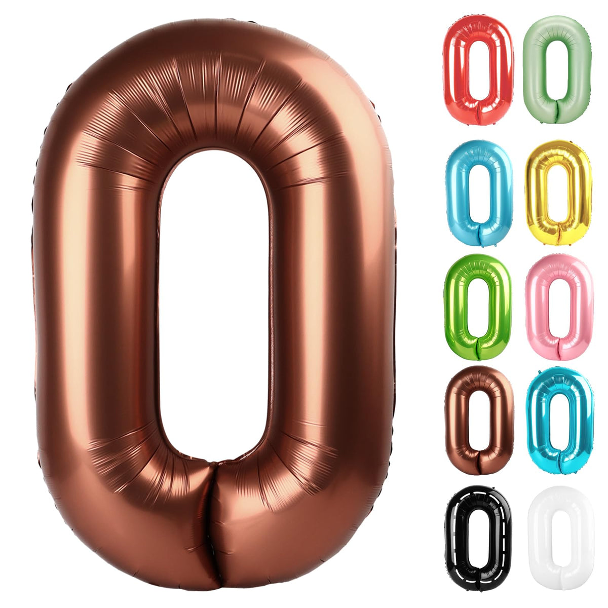 IWERP Coffee Brown Number 0 Balloon 40-inch backdrop for milestone photos