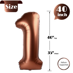 IWERP Coffee Brown Number 1 balloon photo corner elevates birthday memories