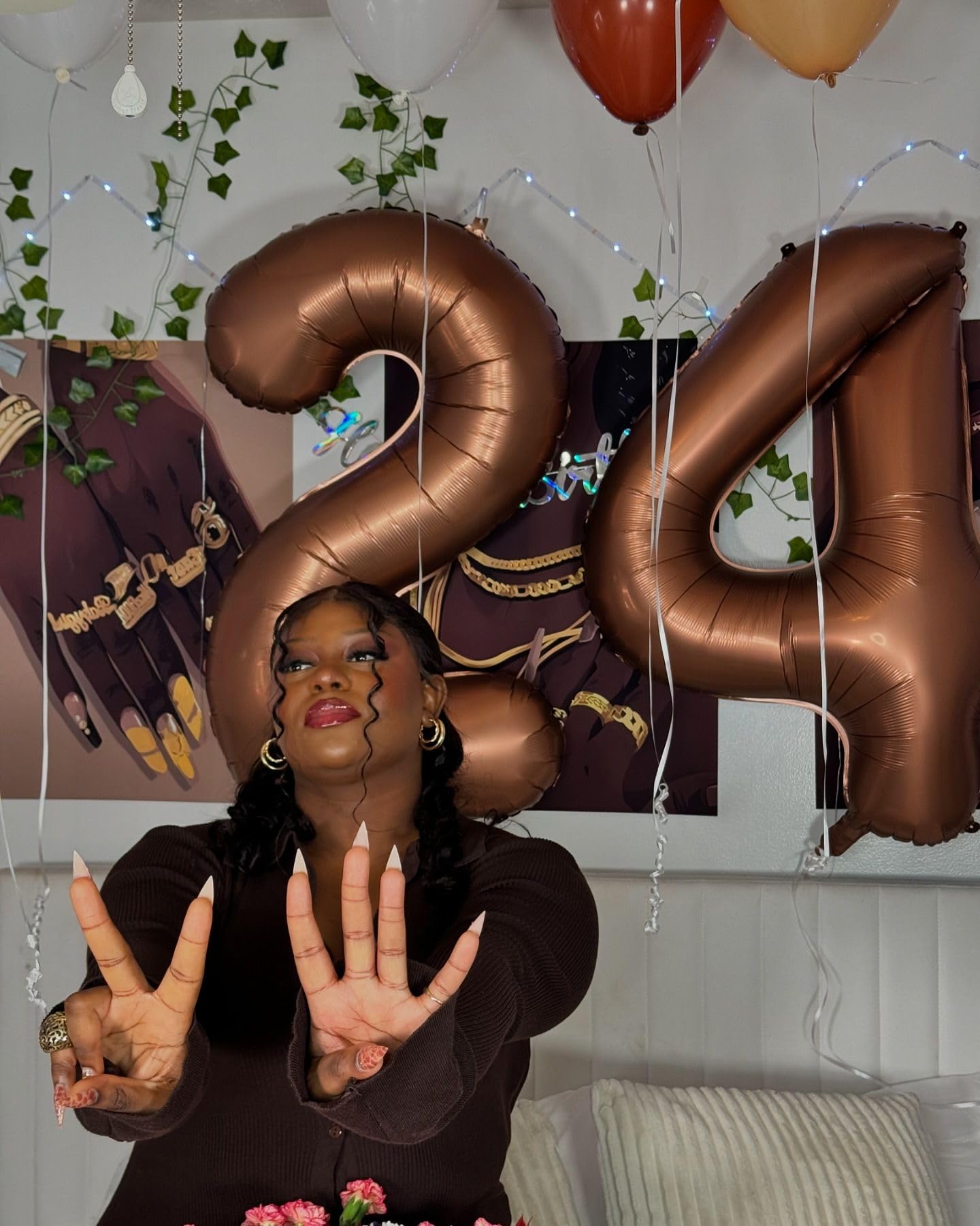 IWERP Coffee Brown Number 1 balloon reuse storage after the party