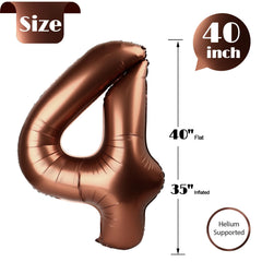 IWERP Coffee Brown Number 4 Balloon, self-sealing valve for quick setup and reuse