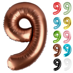 IWERP Coffee Brown Number 9 balloon 40-inch creates a bold birthday centerpiece.