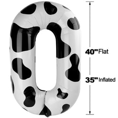 IWERP cow print number balloon 40 makes a striking focal point.