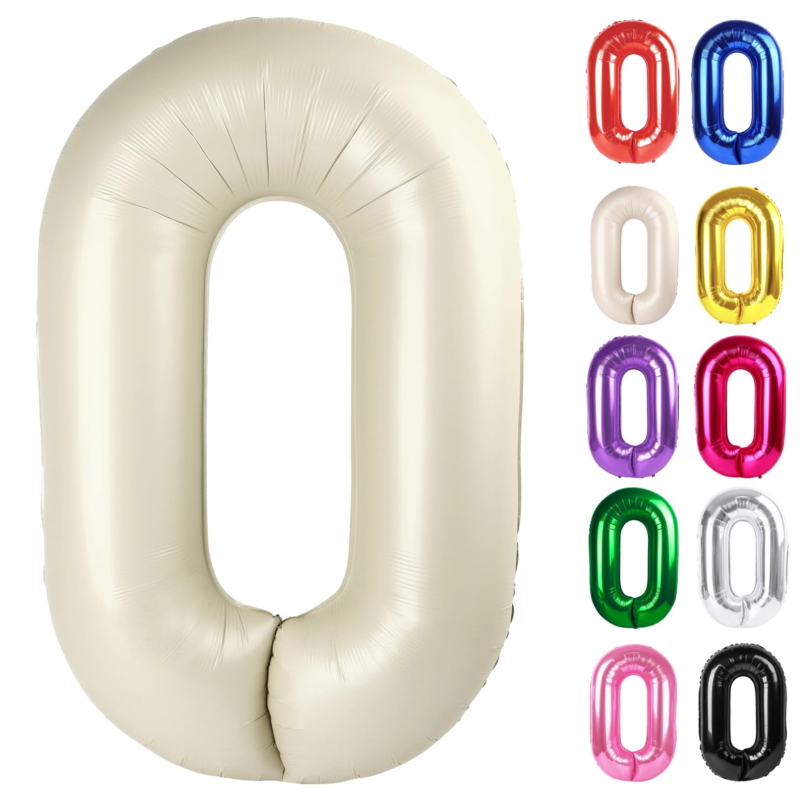 IWERP Cream 0 balloon 40-inch creates a striking birthday focal point for photos and decor.