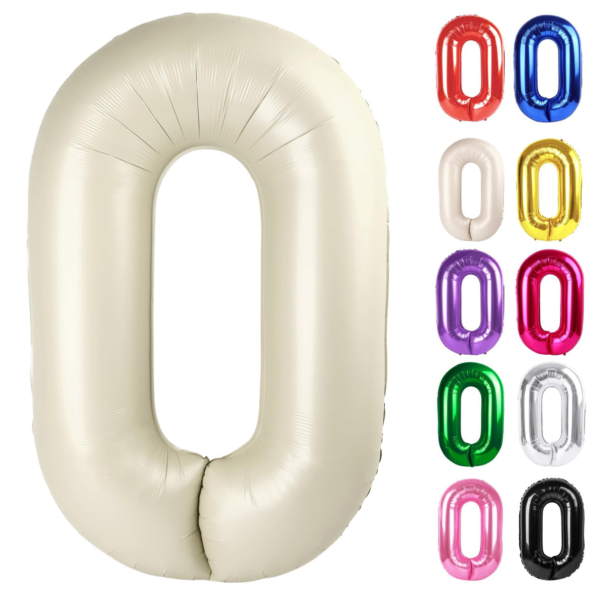 IWERP Cream 0 balloon 40-inch creates a striking birthday focal point for photos and decor.