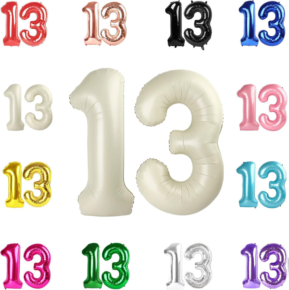 IWERP cream 13-number balloon, 40-inch size, creates a bold photo backdrop.
