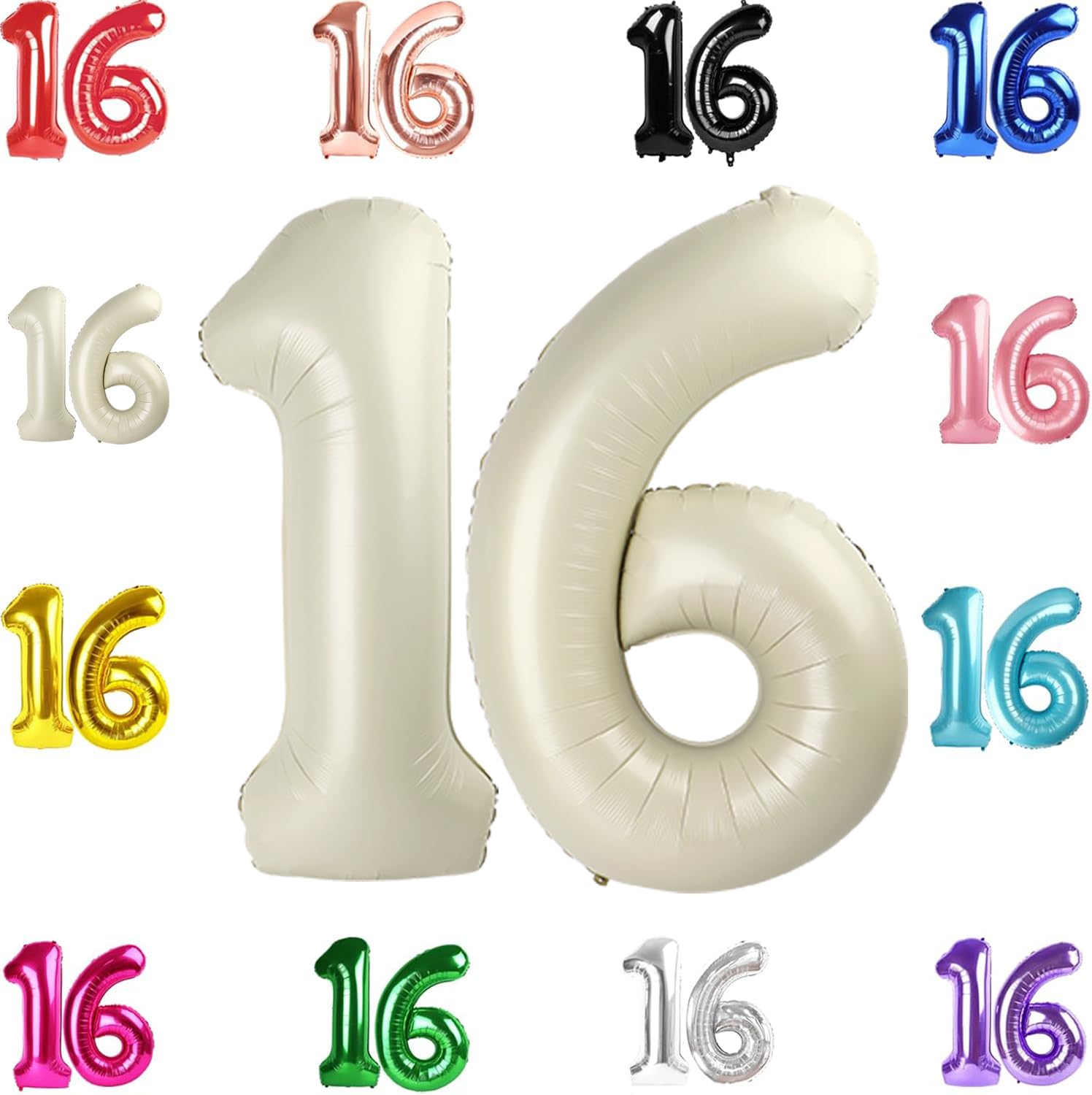 IWERP cream 16th birthday balloon 40 inch used as centerpiece and backdrop