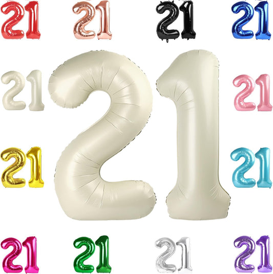 IWERP cream 21 balloon 40-inch front view creates a striking photo backdrop