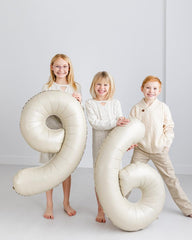 IWERP cream 6th birthday balloon adds subtle elegance to celebrations.