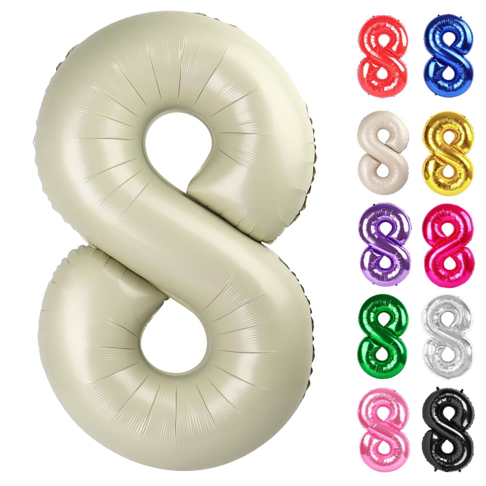 IWERP cream-8-balloon-40-inch ideal for bold birthday photo backdrops.