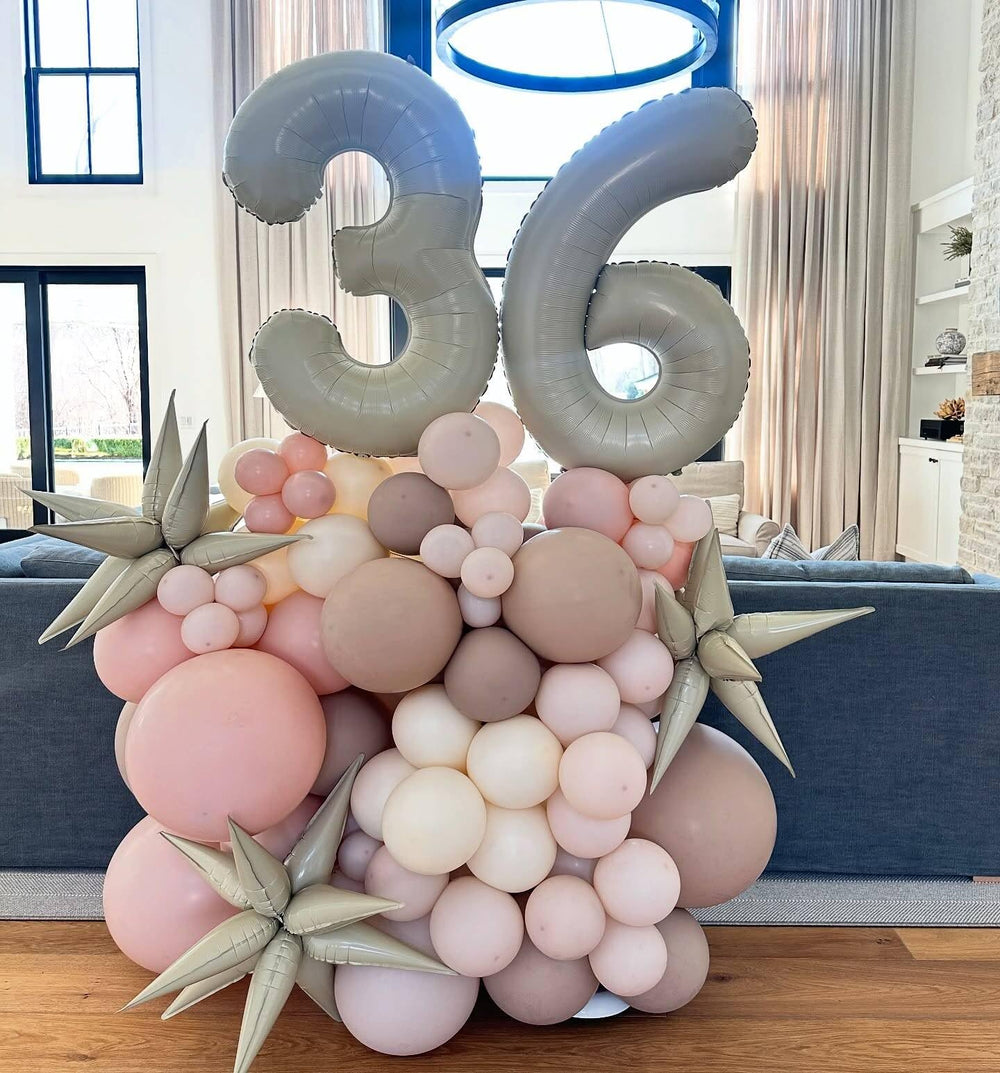 IWERP Cream Number 1 balloon used as a centerpiece accent