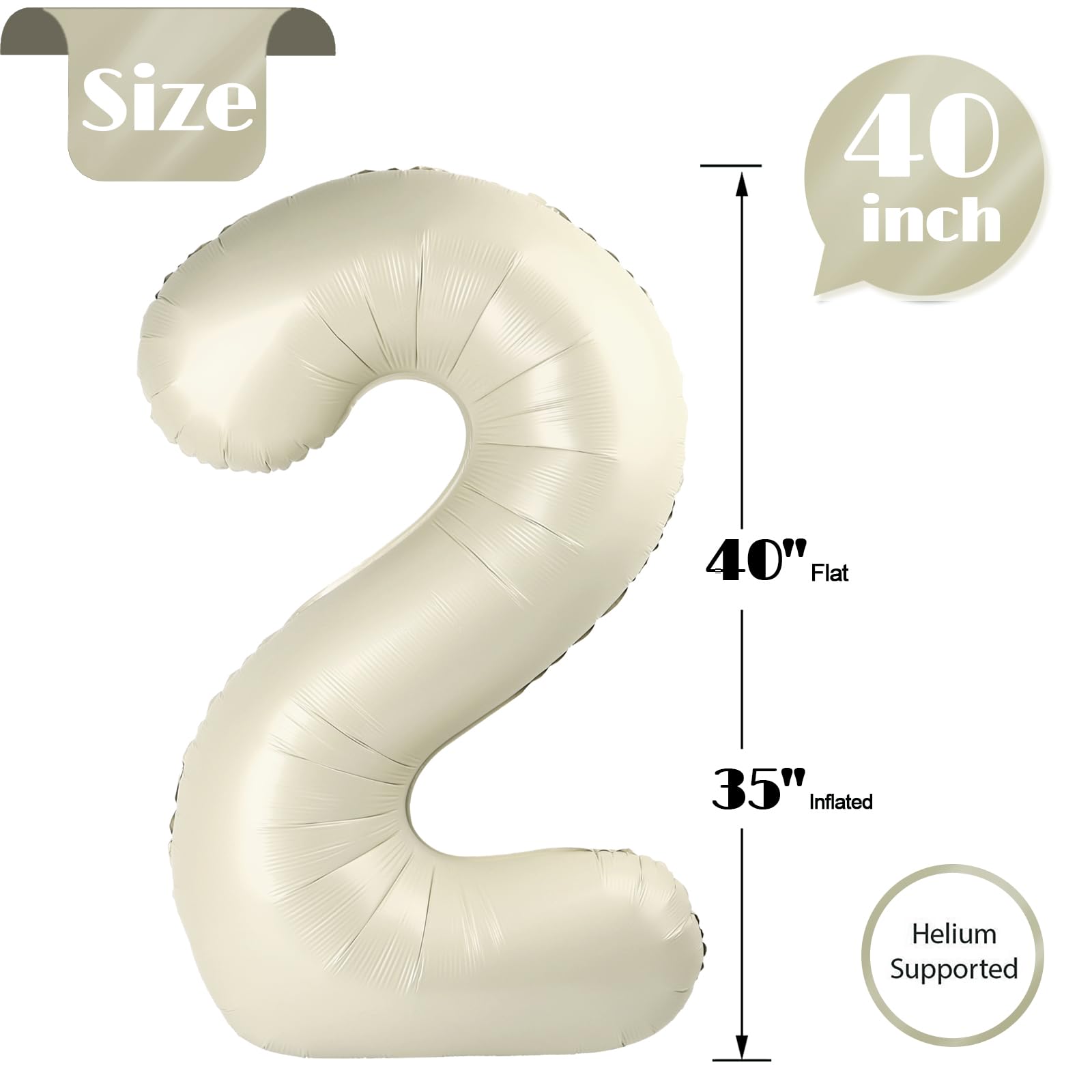 IWERP Cream Number 2 Balloon 40-Inch serves as a memorable photo backdrop.