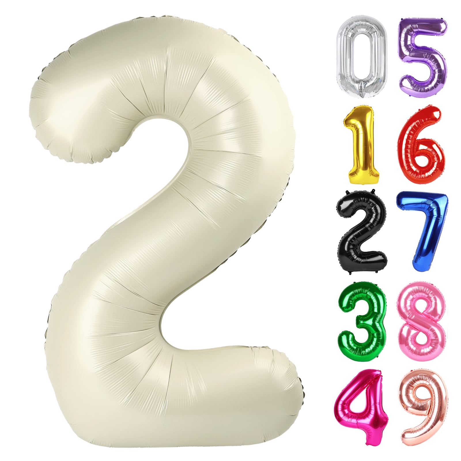 IWERP Cream Number 2 Balloon 40inch creates a stunning birthday backdrop