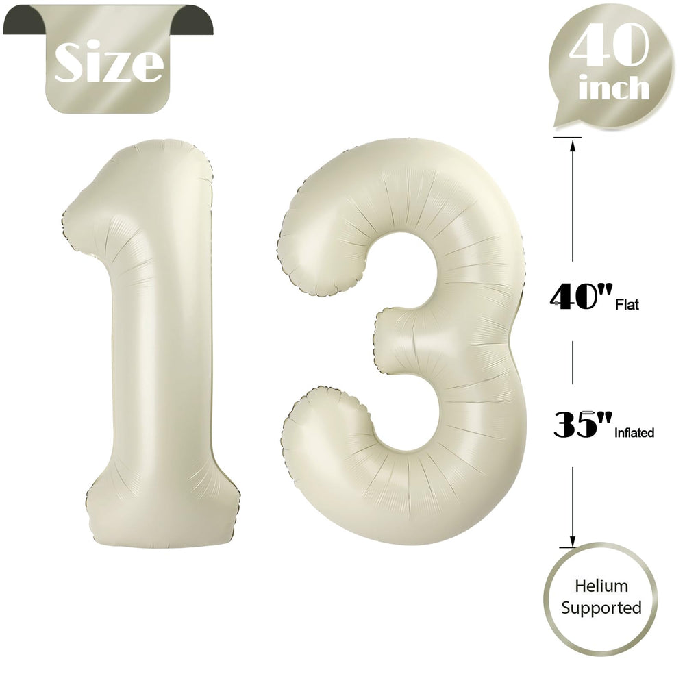 IWERP cream number balloons with self-sealing valve for quick setup.