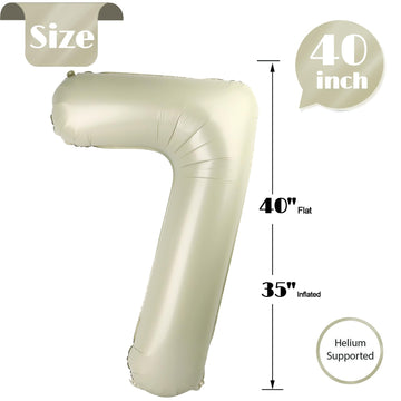 IWERP Cream Number 7 balloon can hang or float for decor flexibility.