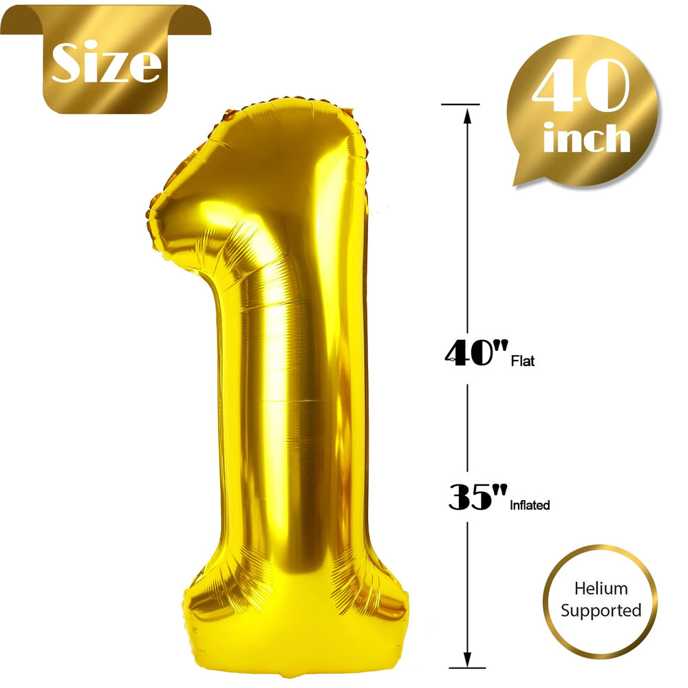 IWERP durable 40-inch number one balloon for lasting celebration.