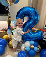 IWERP durable blue 6-number balloon for long-lasting decor.
