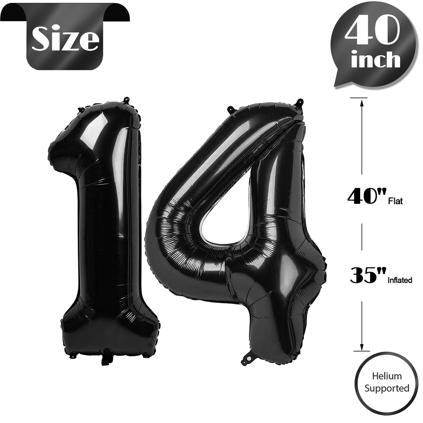 IWERP elegant black finish balloon 14 elevates the party vibe and photos.