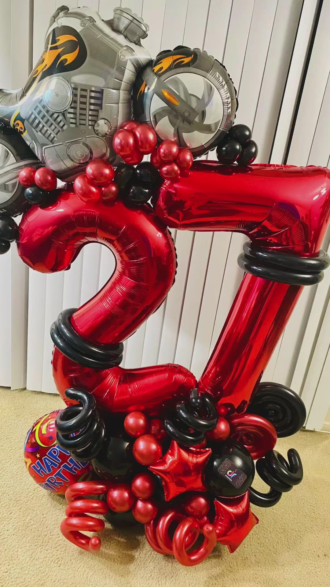 IWERP elegant red 2 balloon creates a festive focal point for guests.