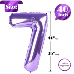 IWERP Foil balloon 7 purple self-sealing for quick setup.