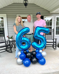 IWERP blue foil 6-number balloon highlights milestone moments.